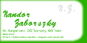 nandor zaborszky business card